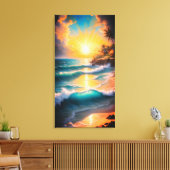 Tropical Beach Canvas Wall Art キャンバスプリント (インサイチュ (リビング))