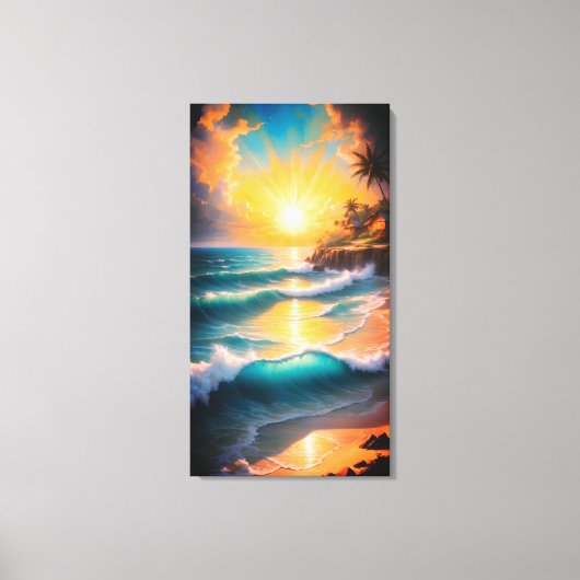 Tropical Beach Canvas Wall Art キャンバスプリント (正面)