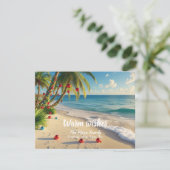 Tropical Beach Christmas Card – Custom Family card シーズンカード (スタンド正面)