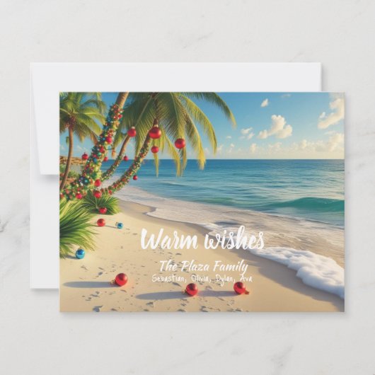 Tropical Beach Christmas Card – Custom Family card シーズンカード (正面)