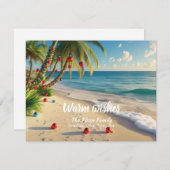 Tropical Beach Christmas Card – Custom Family card シーズンカード (正面/裏面)