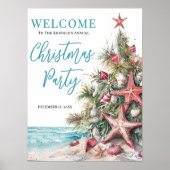 Tropical Beach Christmas Party Welcome ポスター (正面)