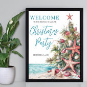 Tropical Beach Christmas Party Welcome ポスター