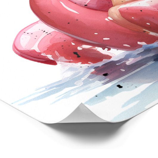 Tropical Beach Christmas Party Welcome Sign ポスター (角)