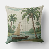 Tropical Beach Christmas Throw Pillow クッション (裏面)
