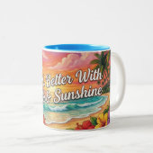 Tropical Beach Coffee Mug | Life Is Better With Co ツートーンマグカップ (正面右)