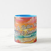 Tropical Beach Coffee Mug | Life Is Better With Co ツートーンマグカップ (中央)