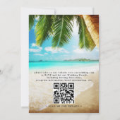 Tropical Beach Destination Chic QR Code Wedding 招待状 (裏面)