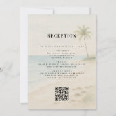 Tropical Beach Destination QR Code Wedding 招待状 (裏面)