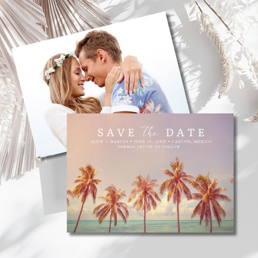 Tropical Beach Destination Wedding Photo セーブザデート