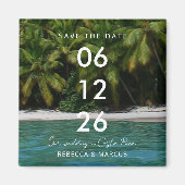 Tropical Beach Destination Wedding Save the Date マグネット (正面)