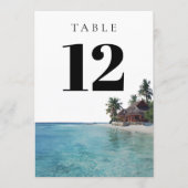 Tropical Beach Elegant Modern Table Number 招待状 (正面)