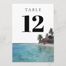 Tropical Beach Elegant Modern Table Number 招待状