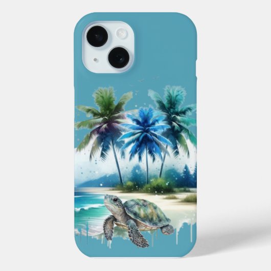 Tropical Beach Escape Turtle’s Journey Case-Mate iPhoneケース (裏面)