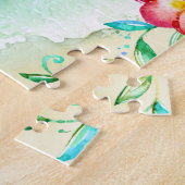 Tropical Beach Flamingo Personalized Kids ジグソーパズル (側面)