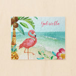 Tropical Beach Flamingo Personalized Kids ジグソーパズル<br><div class="desc">Easily add a name to this custom flamingo personalized jigsaw puzzle for kids. This fun design features a watercolor pink flamingo,  palm tree,  pineapple and flower on a tropical beach.</div>