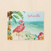 Tropical Beach Flamingo Personalized Kids ジグソーパズル