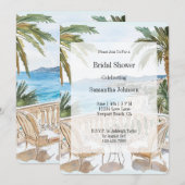 Tropical Beach French Riviera Bridal Shower 招待状 (正面/裏面)