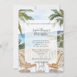 Tropical Beach French Riviera Wedding 招待状