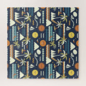 Tropical Beach Fun Pattern ジグソーパズル (横)