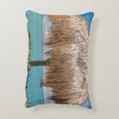 Tropical Beach Hut Wall Art Coastal Decor アクセントクッション (裏面(縦))