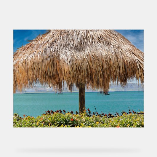 Tropical Beach Hut Wall Art Coastal Decor アクリルサイン (正面)