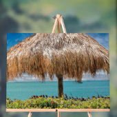 Tropical Beach Hut Wall Art Coastal Decor アクリルサイン (ニュートラル)