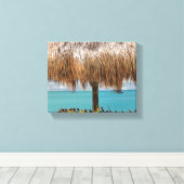Tropical Beach Hut Wall Art Coastal Decor キャンバスプリント (インサイチュ (ウッドフロア))