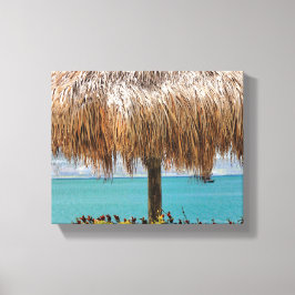 Tropical Beach Hut Wall Art Coastal Decor キャンバスプリント