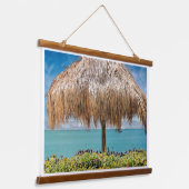 Tropical Beach Hut Wall Art Coastal Decor 吊り下げ型タペストリー (傾斜あり)
