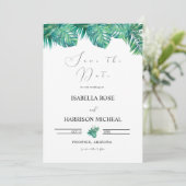 TROPICAL Beach leaf Save the Date 招待状 (スタンド正面)