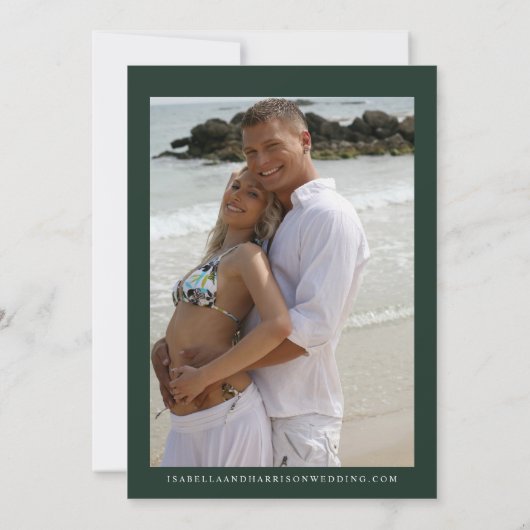 TROPICAL Beach leaf Save the Date 招待状 (裏面)