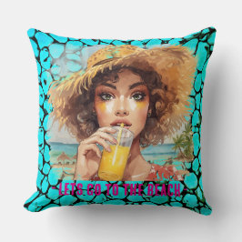 Tropical Beach,Lets Go to The Beach,Black Turquois クッション