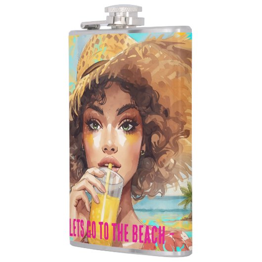 Tropical Beach, Lets Go to The Beach, Orange Turqu フラスク (左)