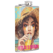 Tropical Beach, Lets Go to The Beach, Orange Turqu フラスク (右)