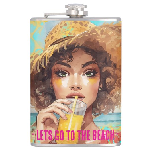 Tropical Beach, Lets Go to The Beach, Orange Turqu フラスク (正面)