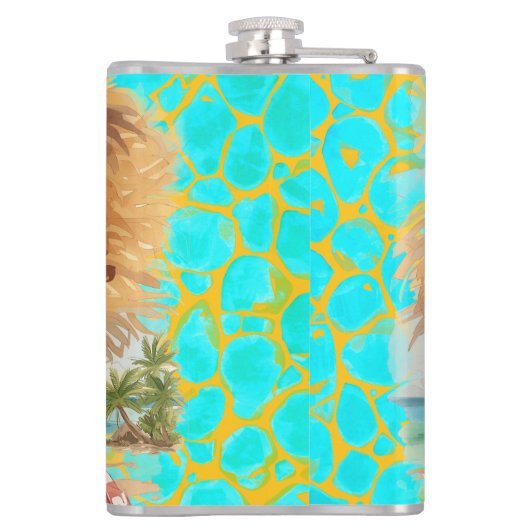 Tropical Beach, Lets Go to The Beach, Orange Turqu フラスク (裏面)
