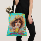 Tropical Beach, Lets Go to The Beach,Orange Turquo トートバッグ (クローズアップ)