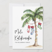 Tropical Beach Mele Kalikimaka Christmas シーズンカード (正面)