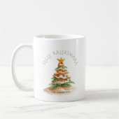 Tropical Beach Mele Kalikimaka Christmas Tree  コーヒーマグカップ (左)