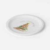 Tropical Beach Mele Kalikimaka Christmas Tree  ペーパープレート (アングル)