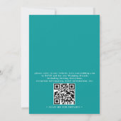 Tropical Beach Monogram Modern QR Code Wedding 招待状 (裏面)