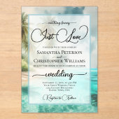 Tropical Beach Nothing Fancy Just Love Wedding アクリル招待状 (正面)