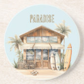Tropical Beach Ocean Sand Surfboards House コースター (正面)