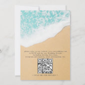 Tropical Beach Palm Lights Photo QR Code Wedding 招待状 (裏面)