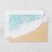 Tropical Beach Palm String Lights Wedding 出欠カード (裏面)