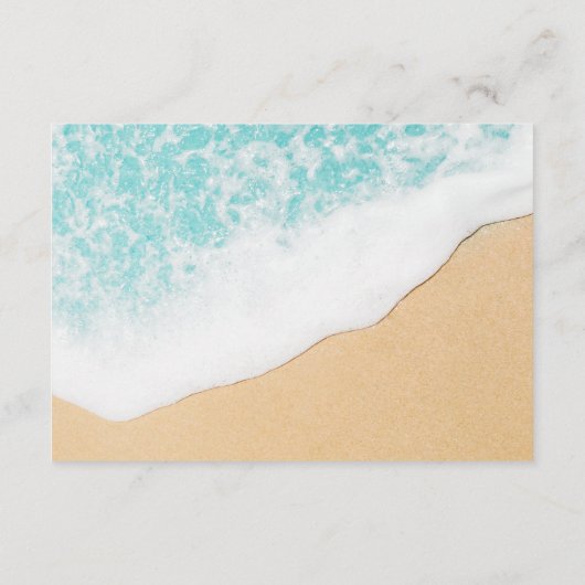 Tropical Beach Palm String Lights Wedding Details エンクロージャーカード (裏面)