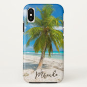 Tropical Beach Palm Tree Personalized Case-Mate iPhoneケース (裏面)