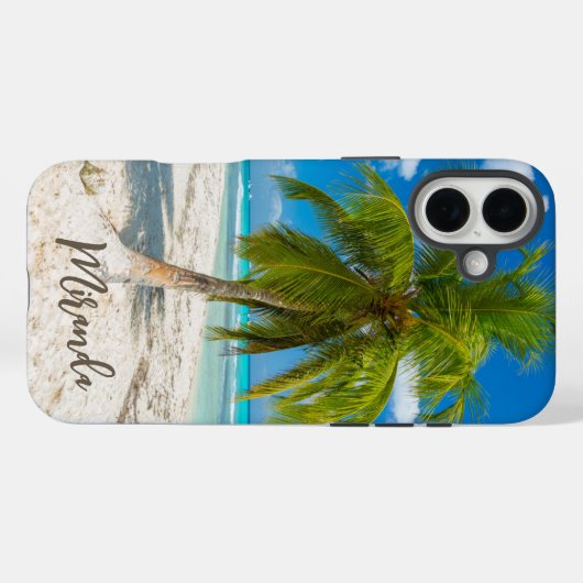 Tropical Beach Palm Tree Personalized Case-Mate iPhoneケース (裏面 (横))