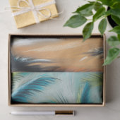Tropical Beach Palm Trees Chalk-Pastel Decoupage  薄葉紙 (ギフト)